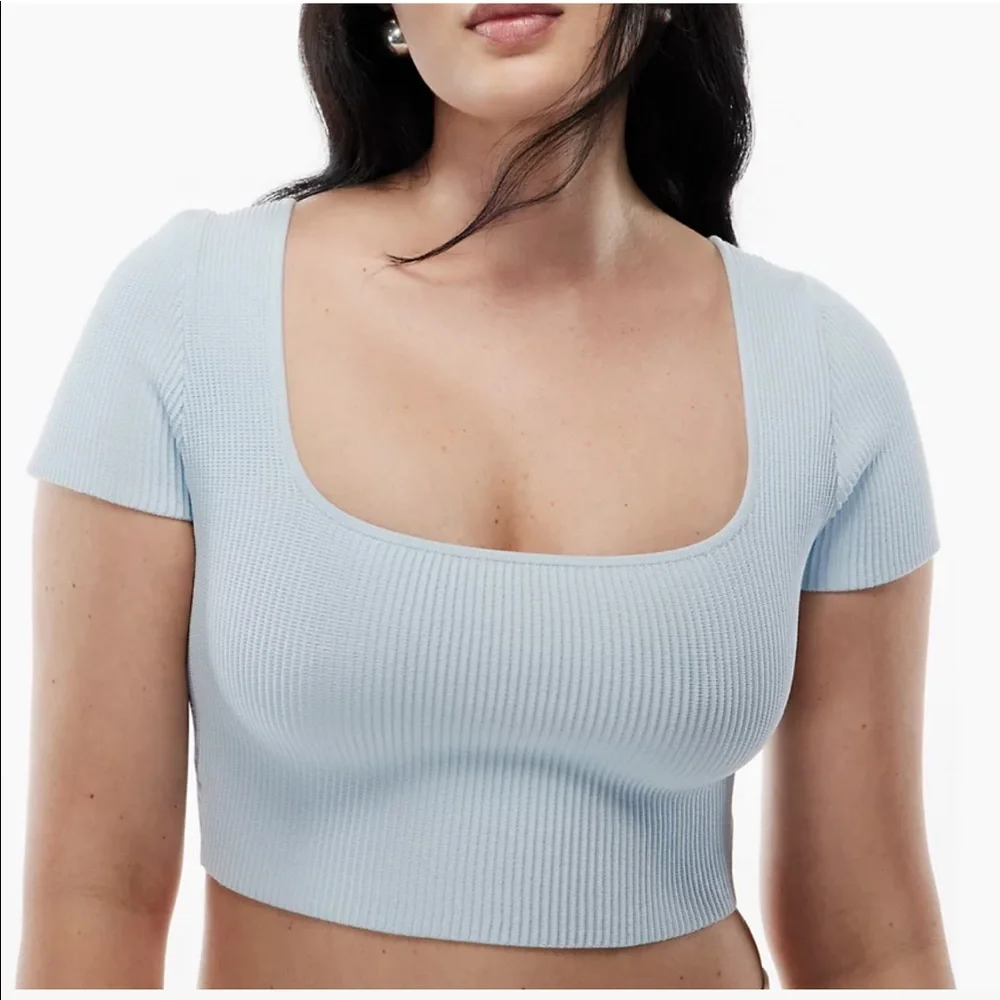 COPY - Aritzia color fluid blue Sculpt Knit Squareneck Top - Picture 7 of 7